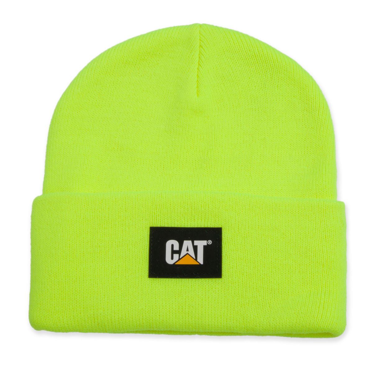 Cat Label Cuff Beanie, Hi-Vis Yellow, dynamic
