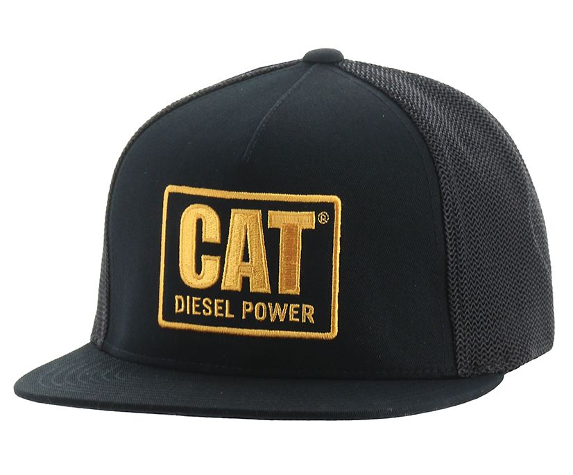 Diesel Power Flat Bill Cap, Black/Gold, dynamic 1