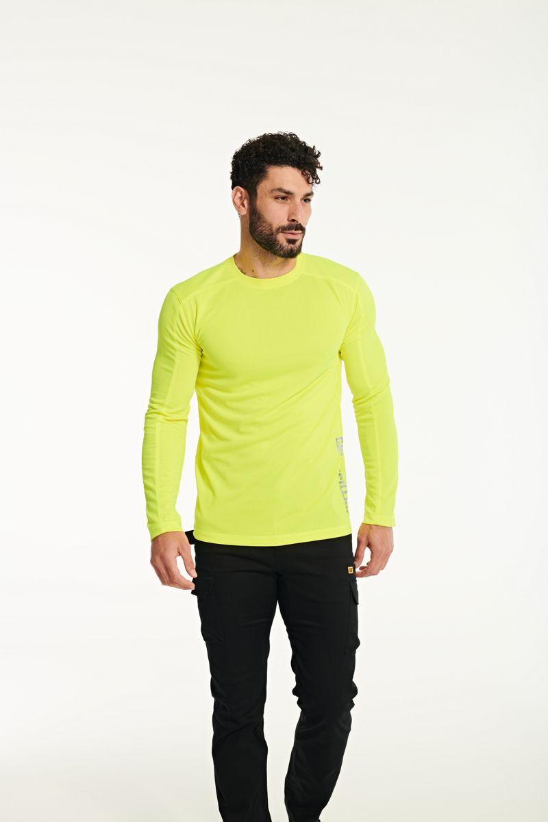 Coolmax Long Sleeve Tee, Hi-Vis Yellow, dynamic 2