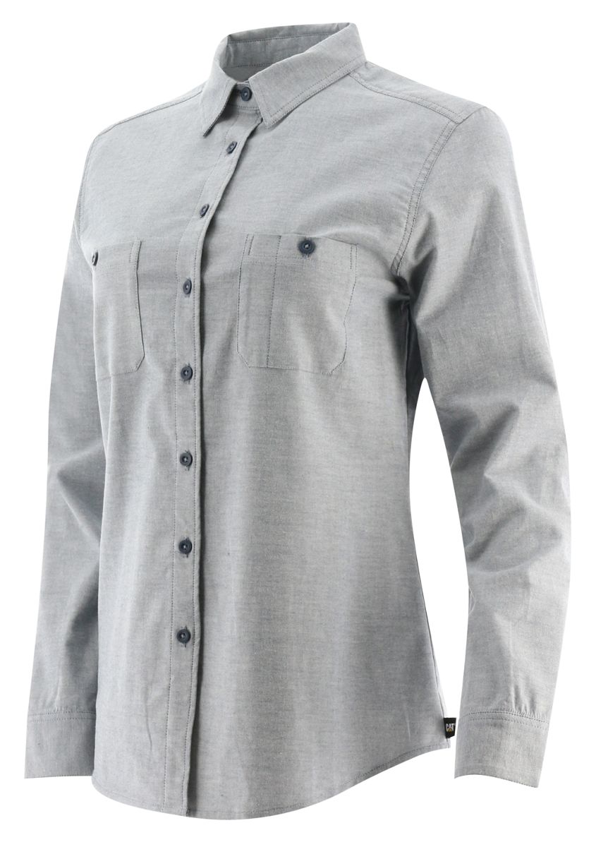Oxford Long Sleeve Shirt, Denim Blue, dynamic
