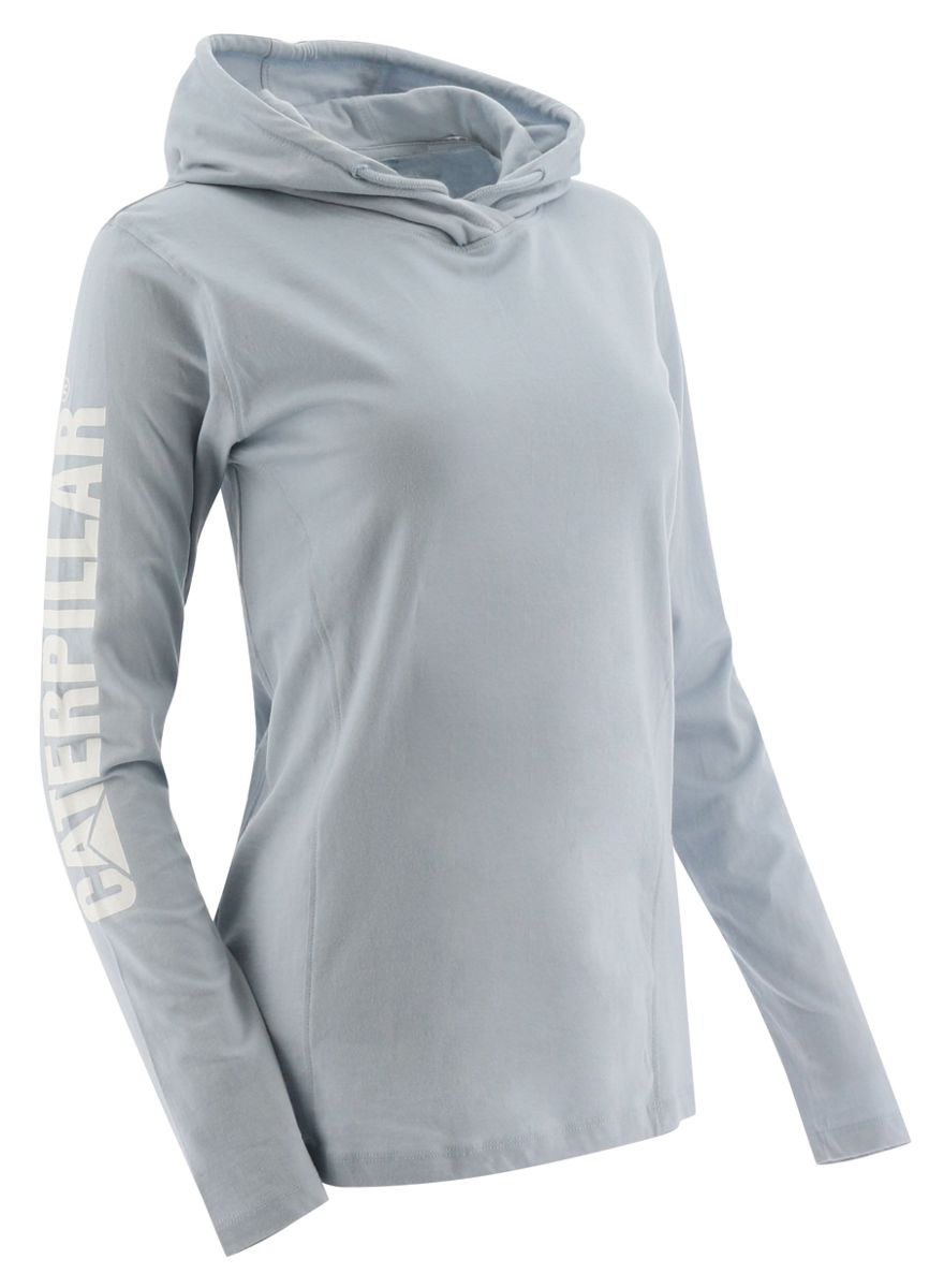 UPF Hooded Banner Long Sleeve Tee, Blue Fog, dynamic 1