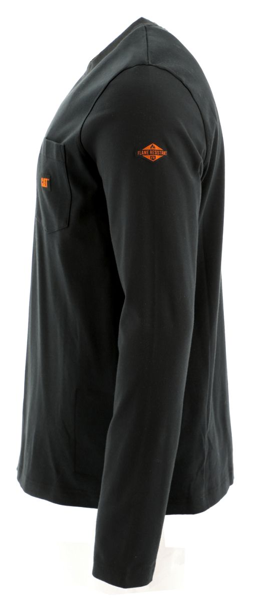 Flame Resistant Logo Pocket Long Sleeve Tee, Black, dynamic 2