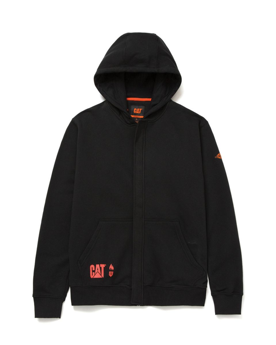 Flame Resistant Midweight Full Zip Hoodie, Black, dynamic 4