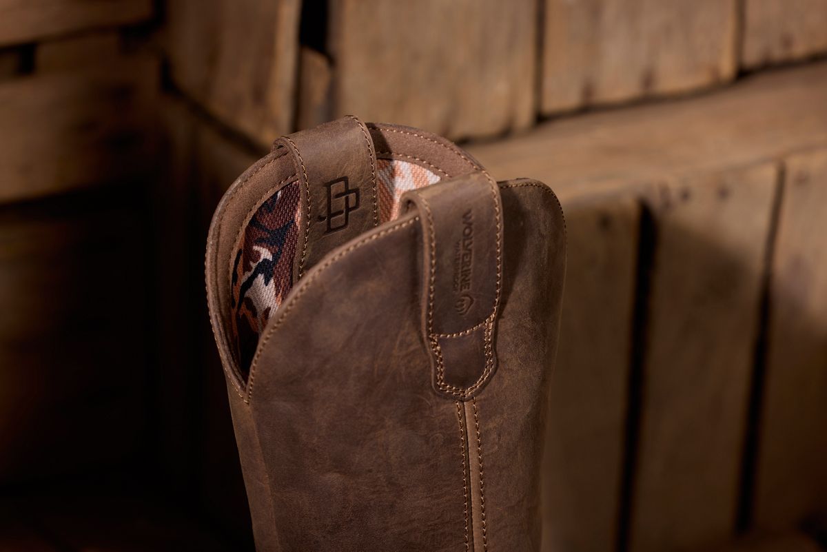 Wolverine x Jordan Davis Bronc Wedge Steel-Toe​ Waterproof Work Wellington, Dark Brown, dynamic 6