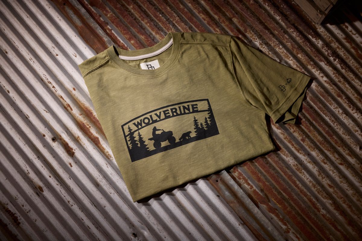 Wolverine x Jordan Davis Graphic Tee, Olive, dynamic 3