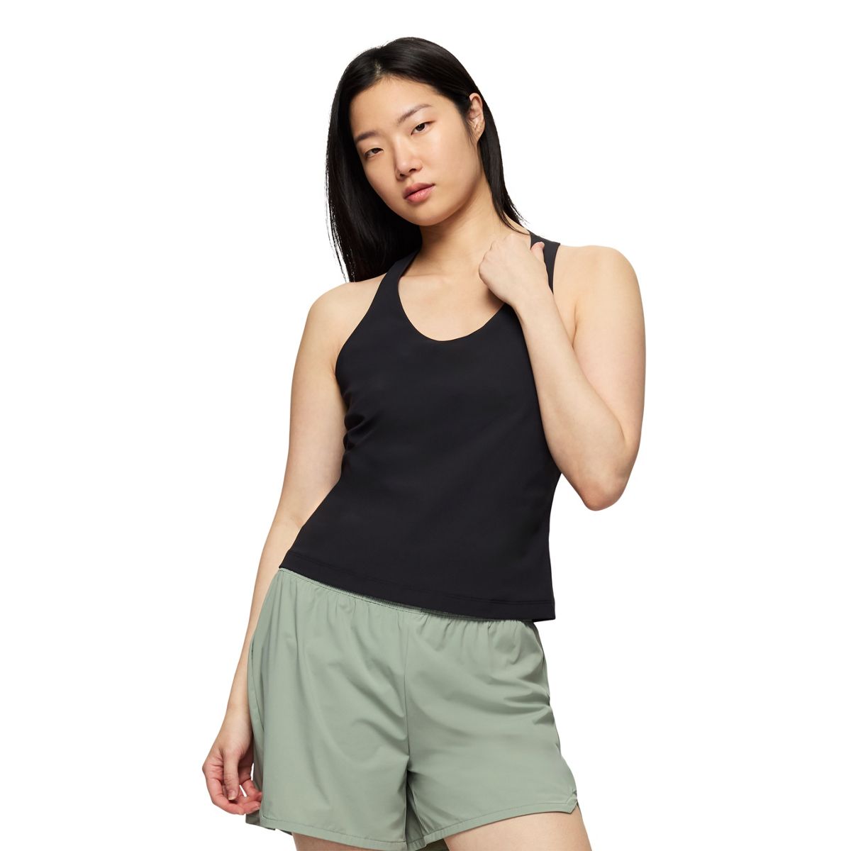 Jasmine Racerback Tank, Black, dynamic