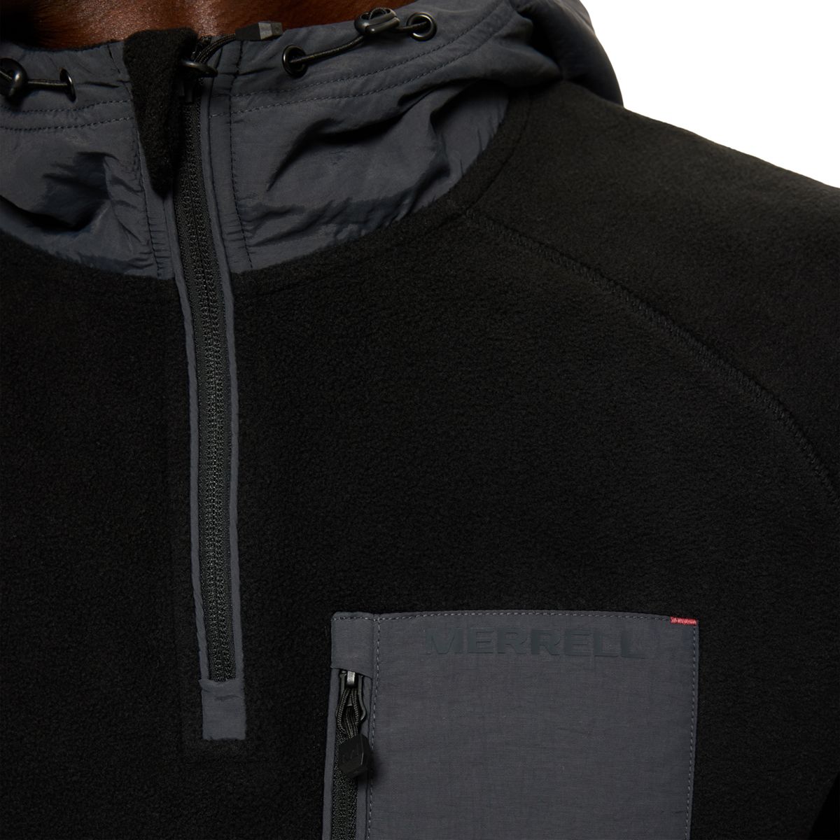 1/4 Zip Hooded Fleece, Black, dynamic 5