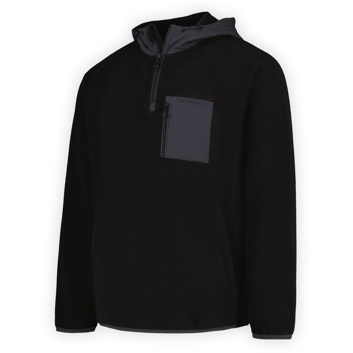 1/4 Zip Hooded Fleece, Black, dynamic 7