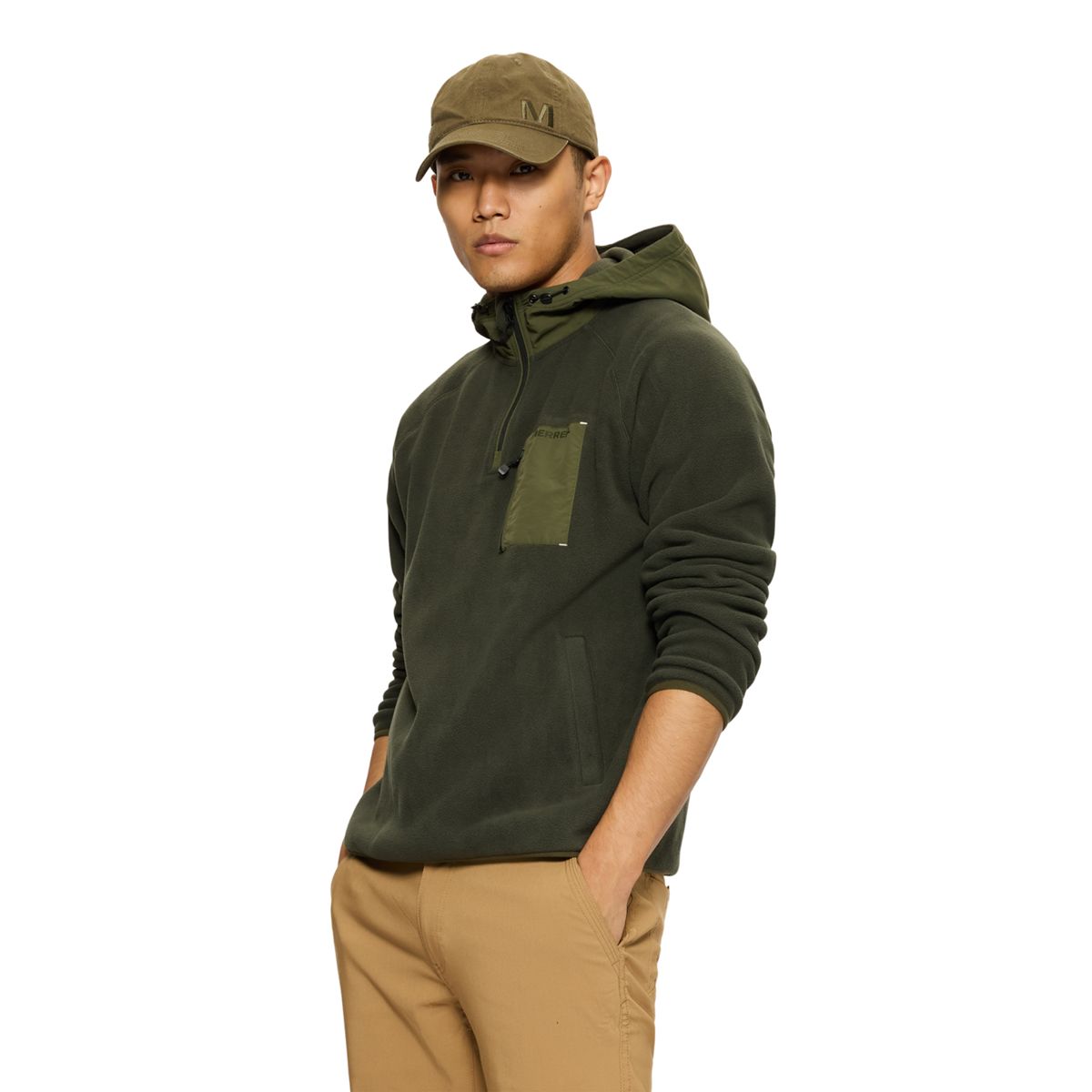 1/4 Zip Hooded Fleece, Beluga, dynamic 2