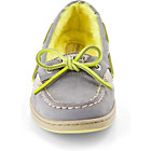 Angelfish Fur Lined Boat Shoe, Charcoal / Neon Lime Fur, dynamic 3