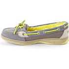 Angelfish Fur Lined Boat Shoe, Charcoal / Neon Lime Fur, dynamic 4