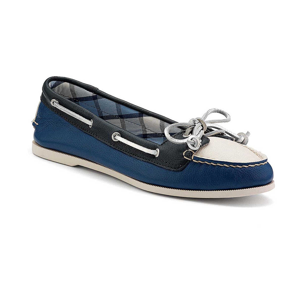 Audrey Slip-On Tri-Tone Boat Shoe, Navy / Blue / White, dynamic 1