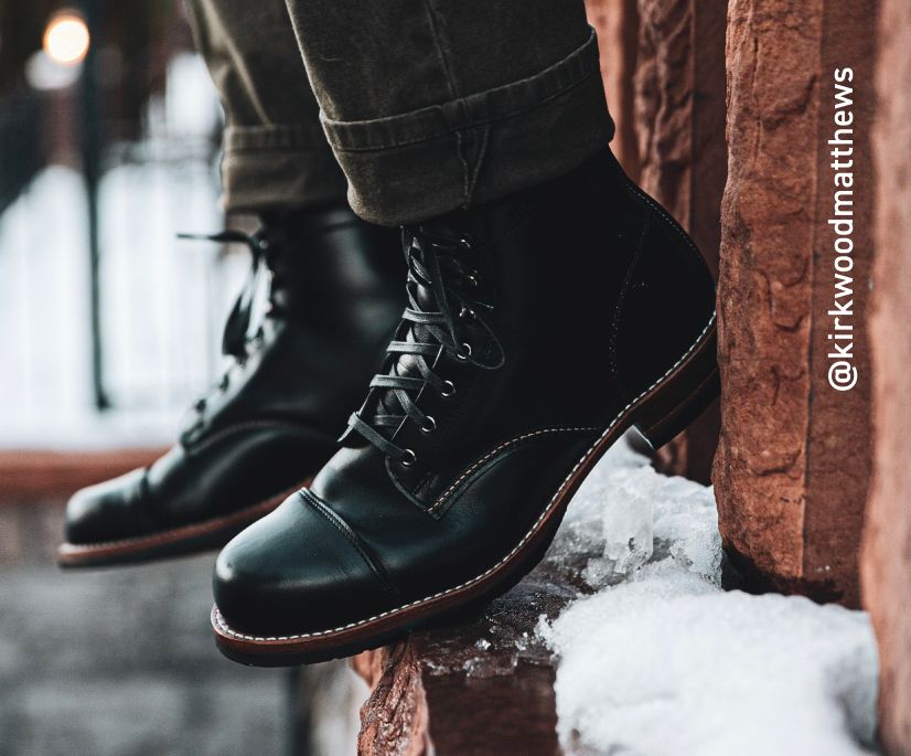 Black toe cap boots best sale