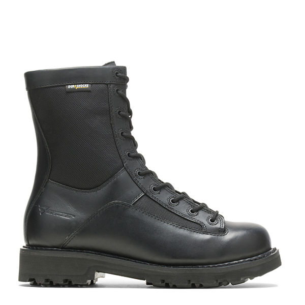 8" DuraShocks® Lace-to-toe Side Zip Boot, Black, dynamic