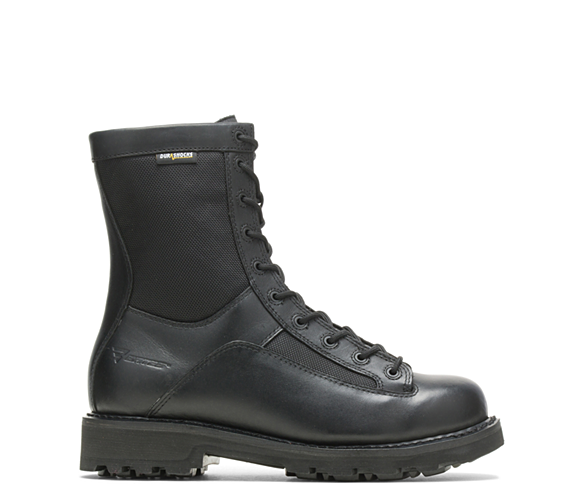 8" DuraShocks® Lace-to-toe Side Zip Boot, Black, dynamic