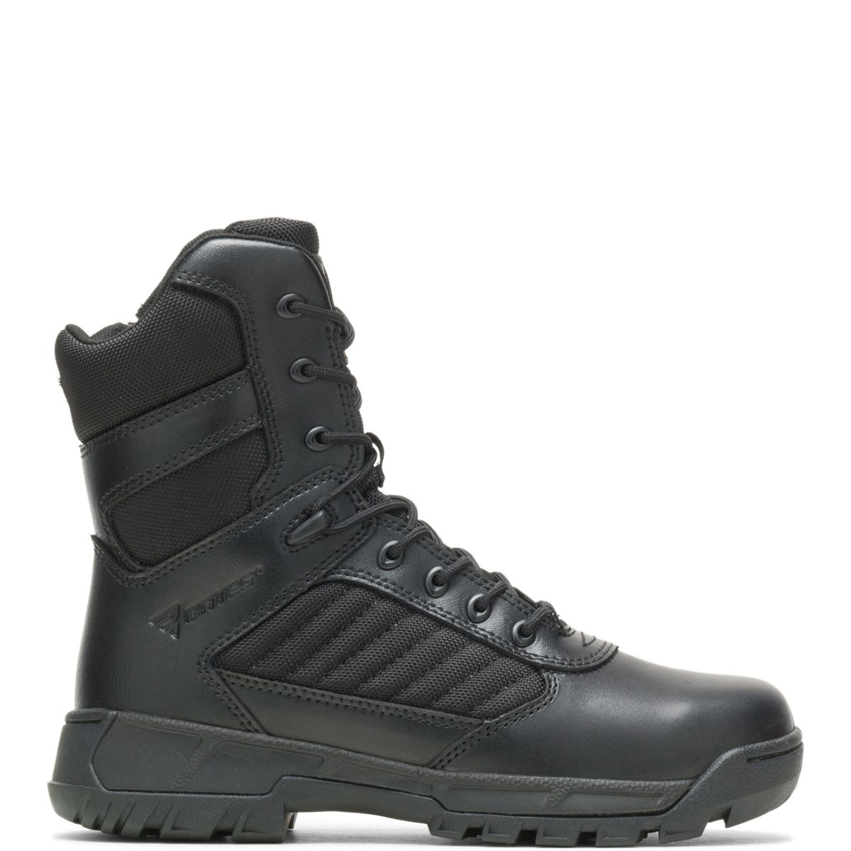 Black tactical outlet side zip boots