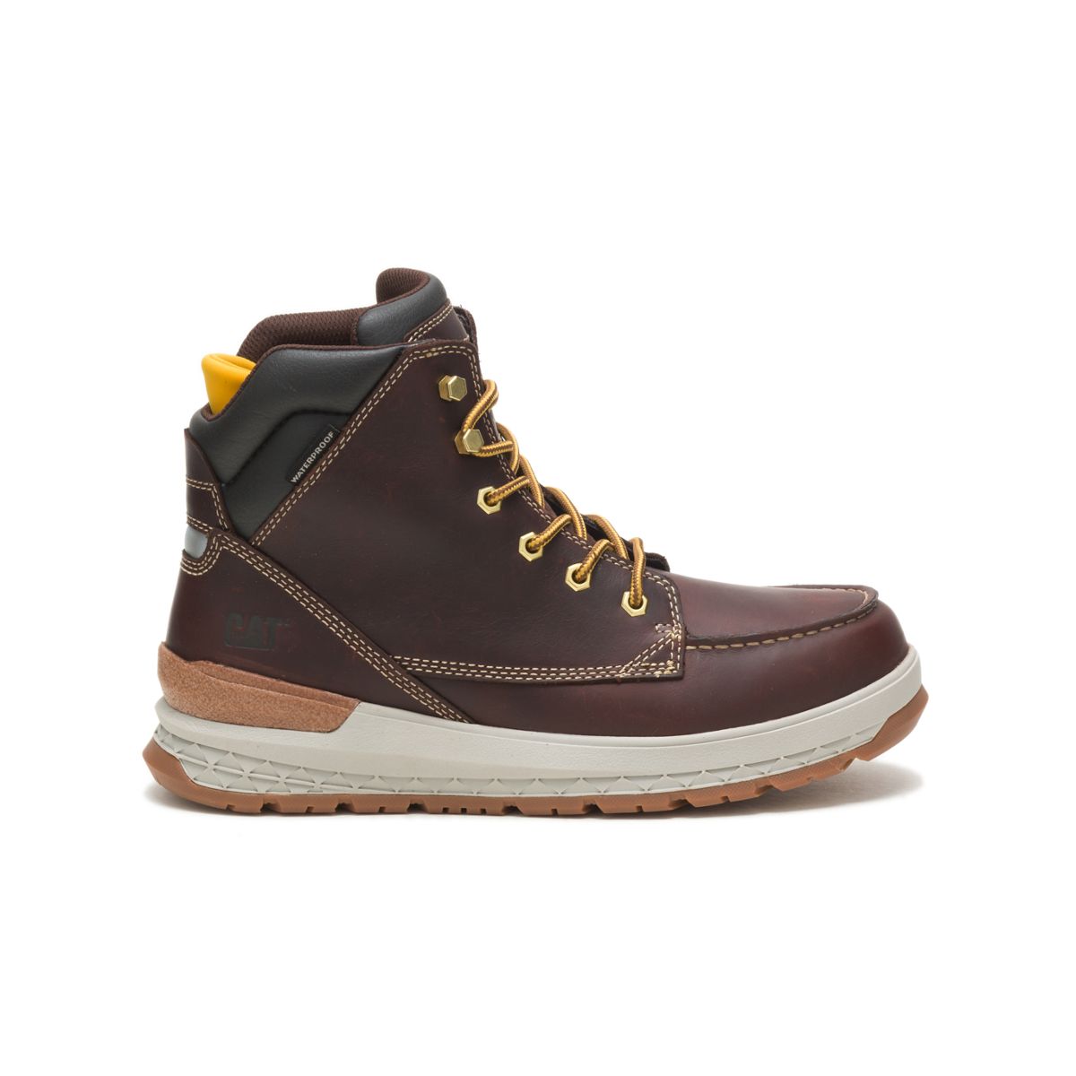 Impact Waterproof Work Boot, Friar Brown, dynamic 1