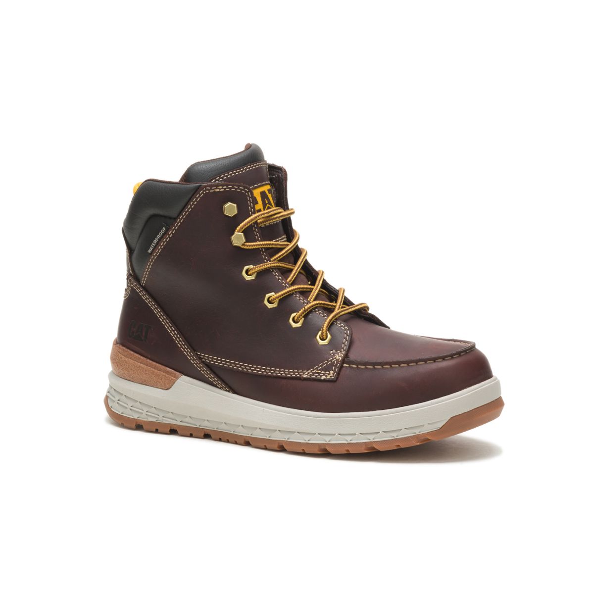 Impact Waterproof Work Boot, Friar Brown, dynamic 3