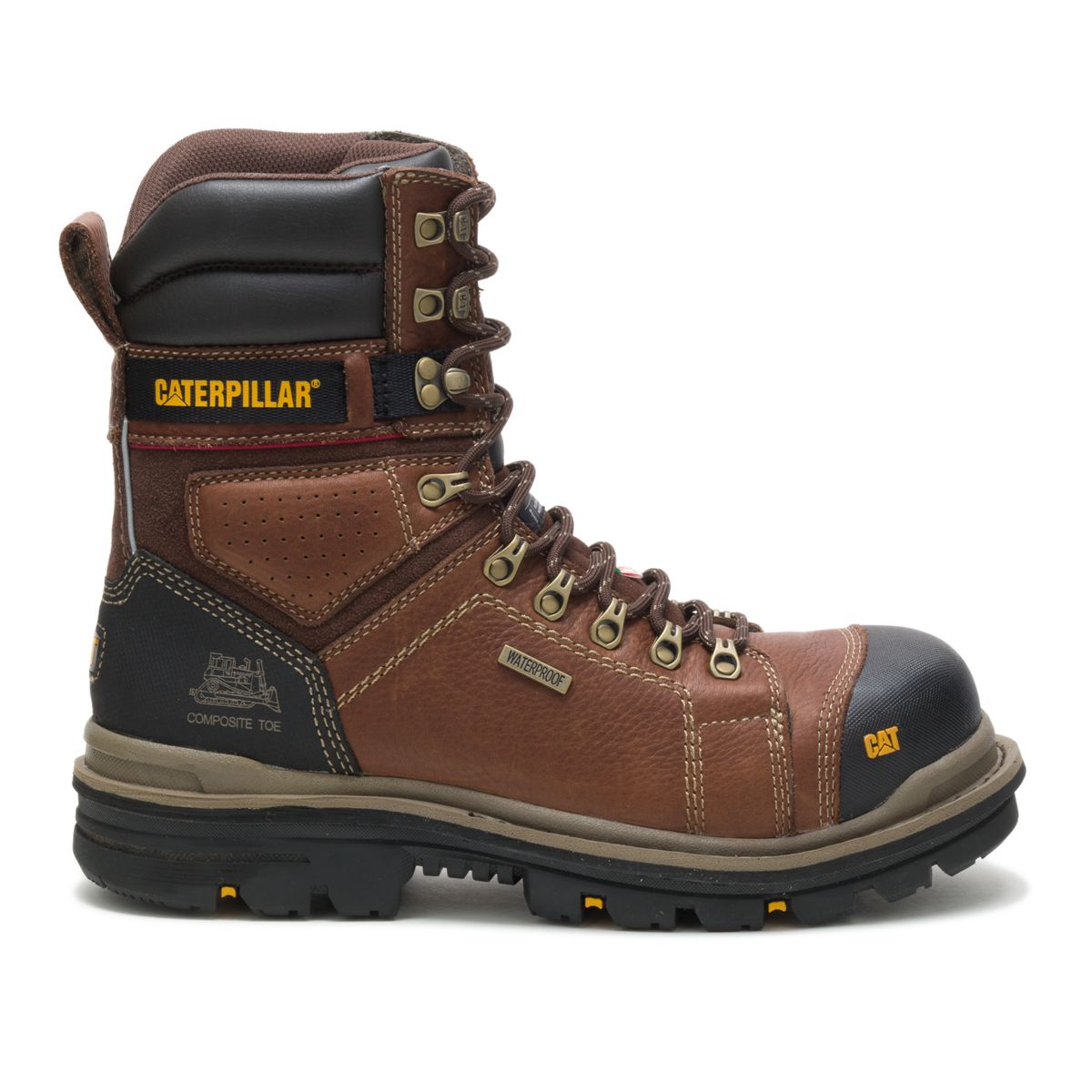 Hauler 8" Waterproof Composite Toe CSA Work Boot, Oak, dynamic