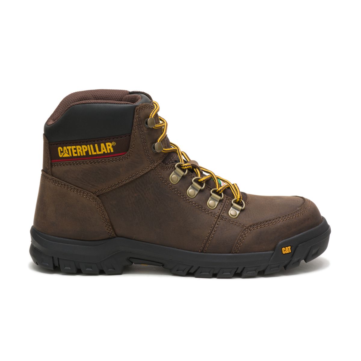 Brown leather shop safety boots