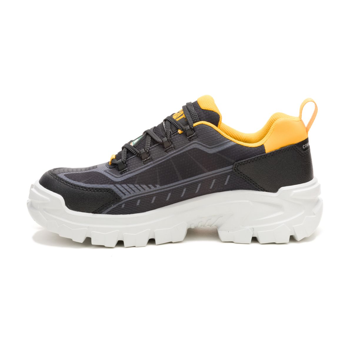 Invader Sport Lo Mesh Composite Toe CSA Work Shoe, Black | Cat Yellow, dynamic 4