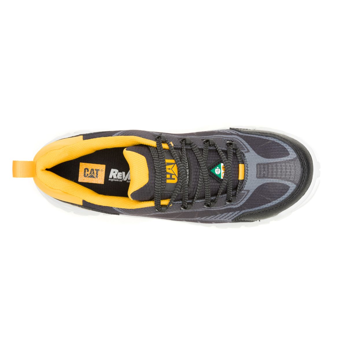 Invader Sport Lo Mesh Composite Toe CSA Work Shoe, Black | Cat Yellow, dynamic 7