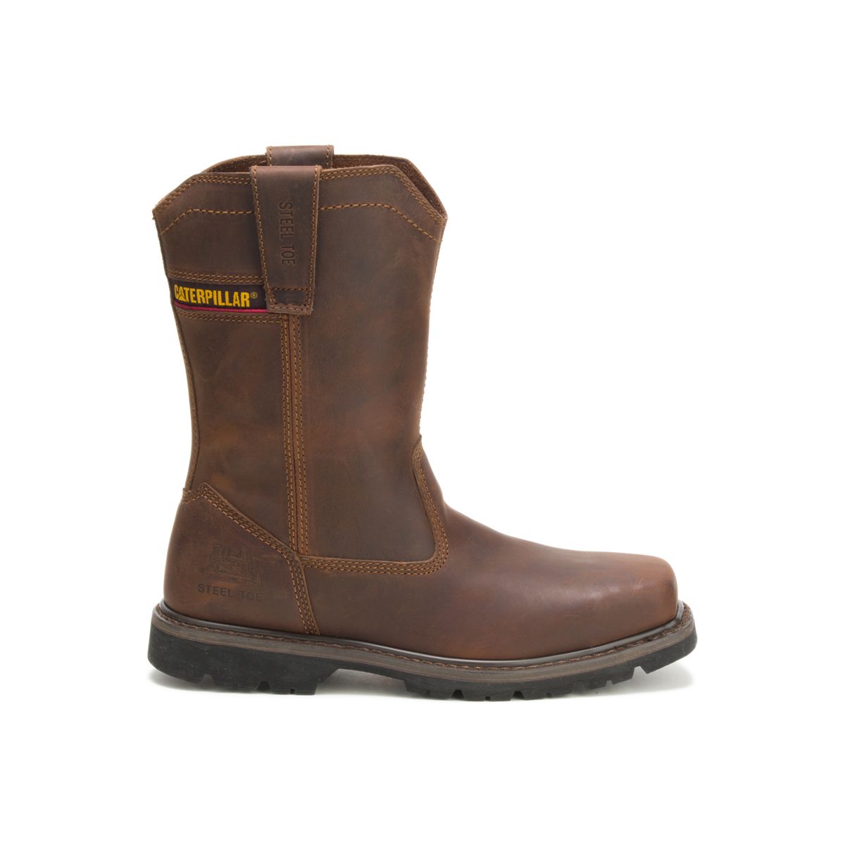 Wellston Pull On Steel Toe Work Boot, Dark Brown, dynamic 1