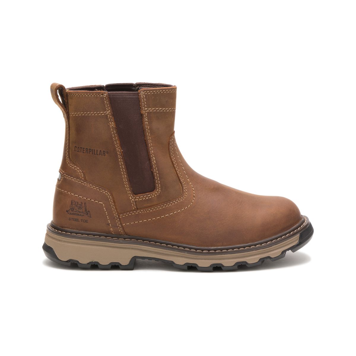 Pelton Steel Toe Work Boot, Brown, dynamic