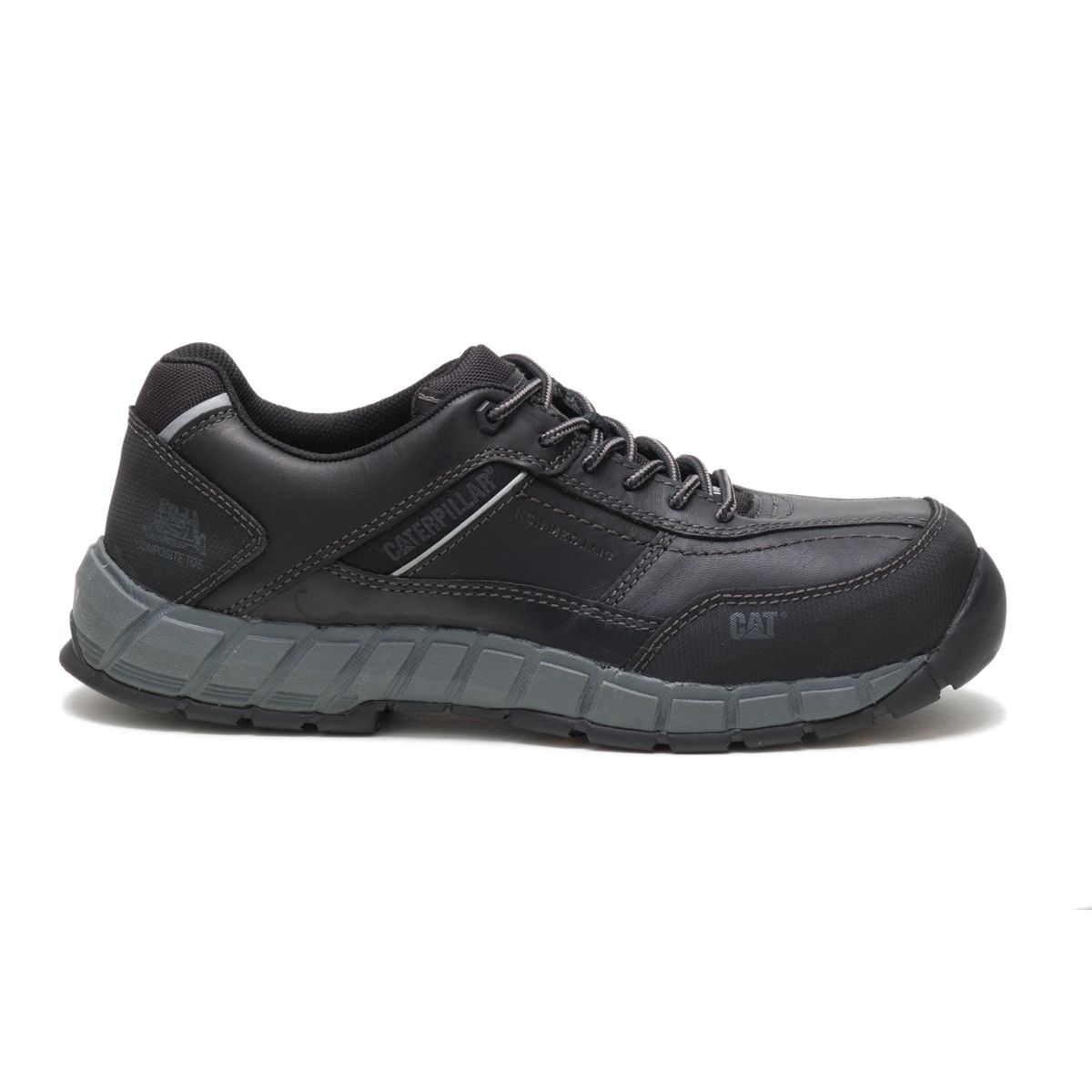 black leather work sneakers