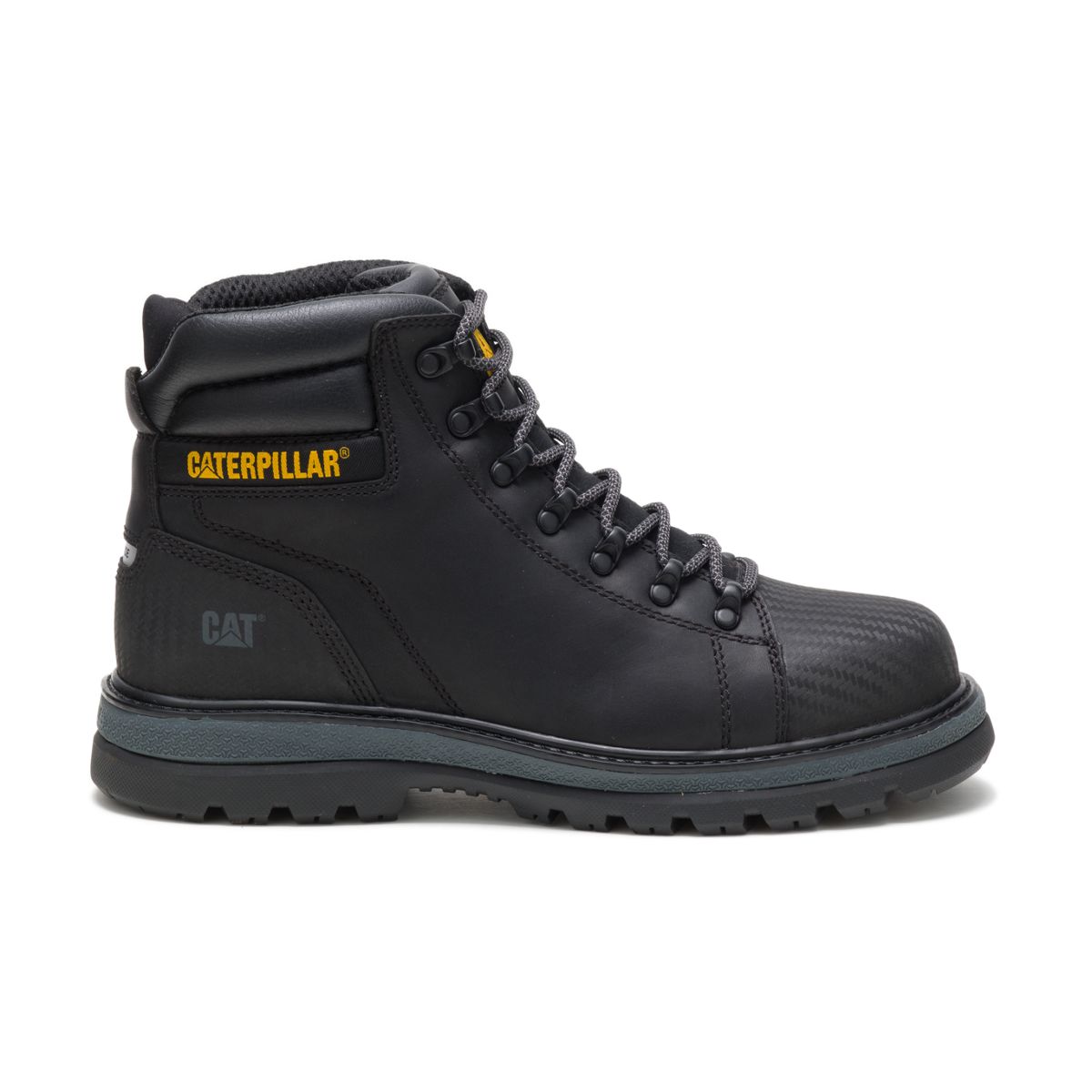 black leather steel toe work boots