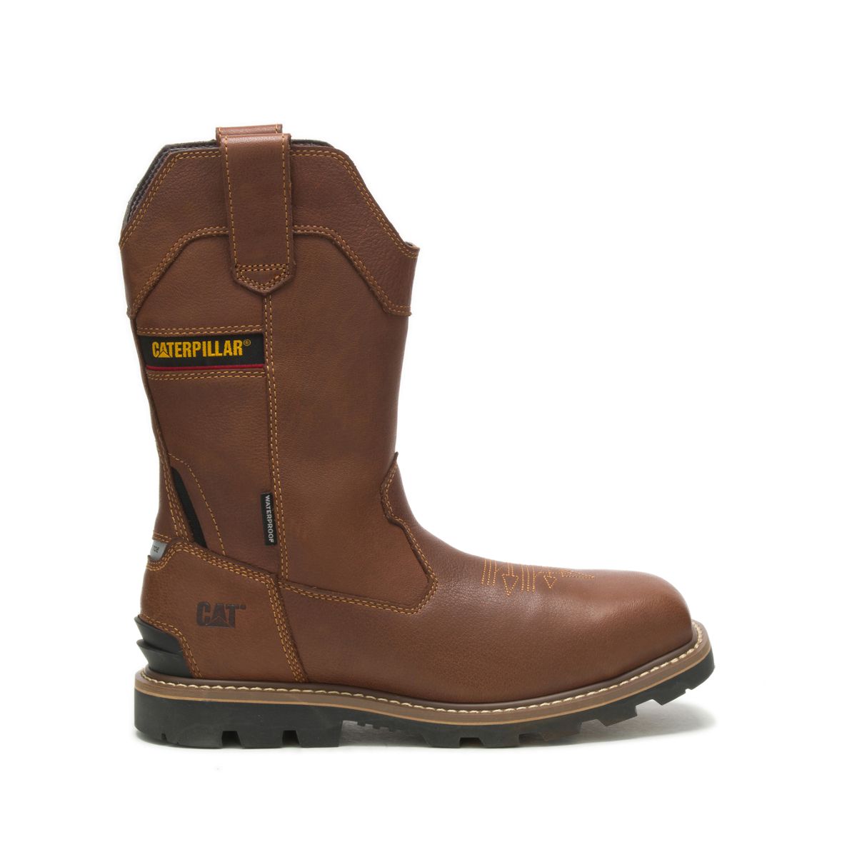 Cylinder Waterproof Pull-On Composite Toe Work Boot, Caramel, dynamic