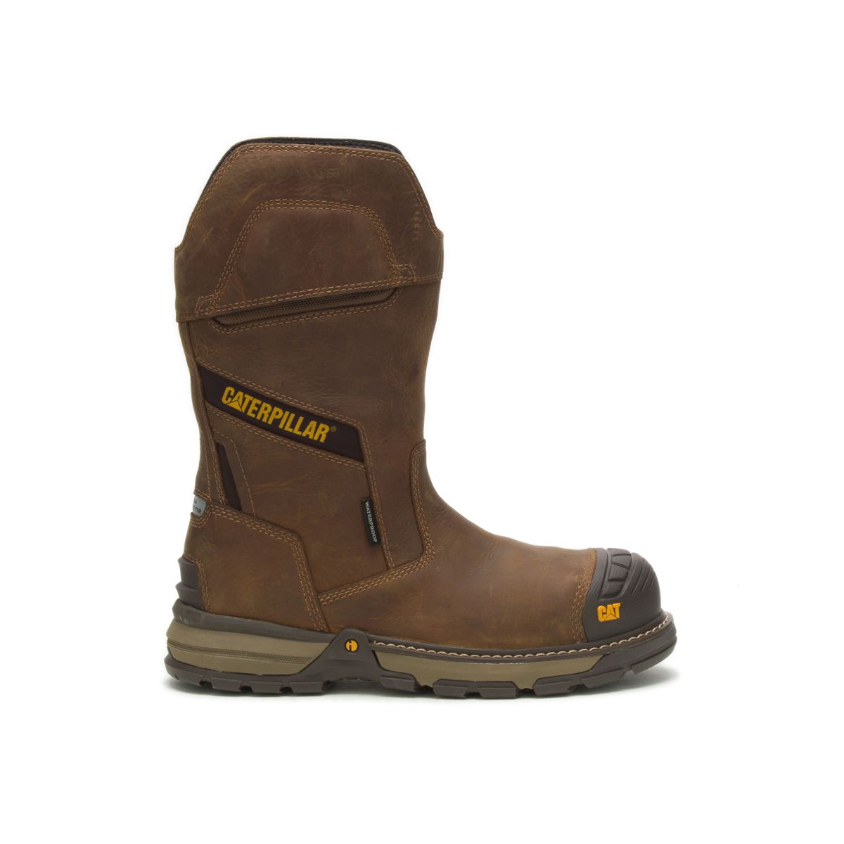 Slide on steel store toe boots