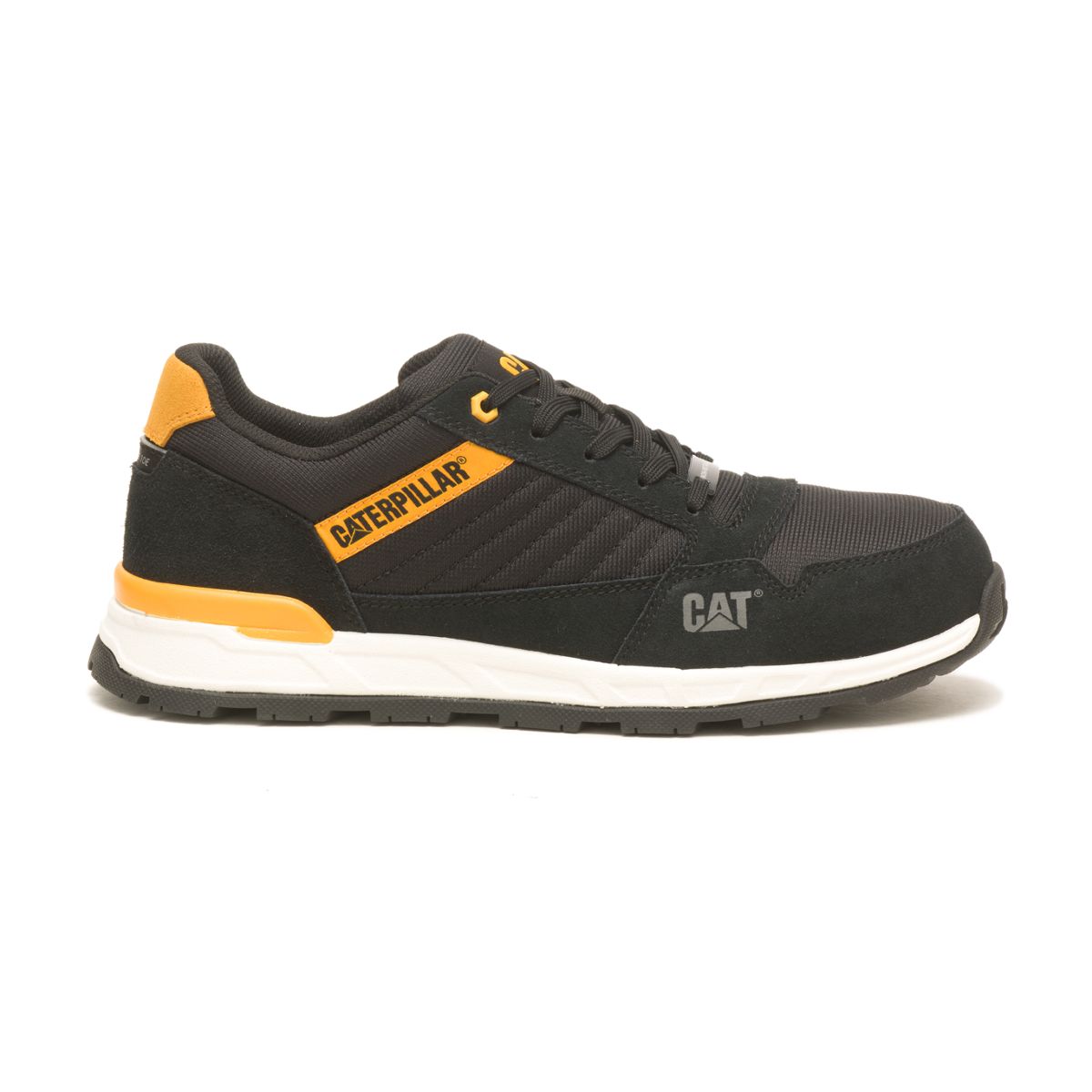 Venward Composite Toe Work Shoe, Black/Cat Yellow, dynamic