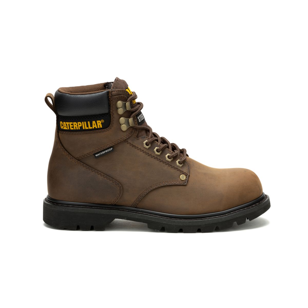 Men s Second Shift Waterproof Steel Toe Work Boot Cat Footwear