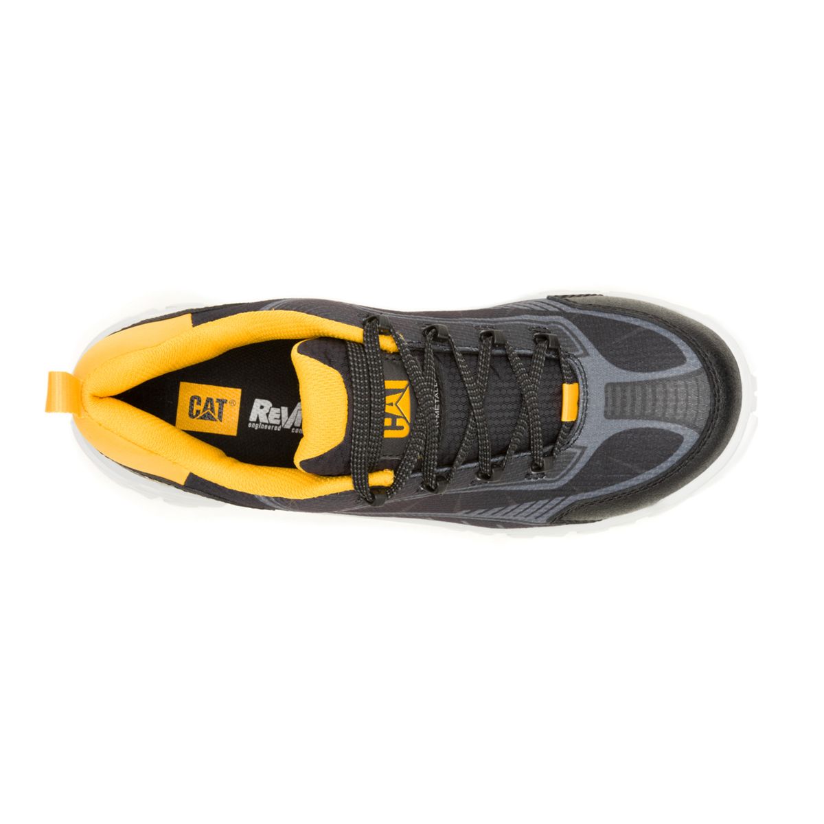 Invader Sport Lo Mesh Composite Toe Work Shoe, Black/Cat Yellow, dynamic 7