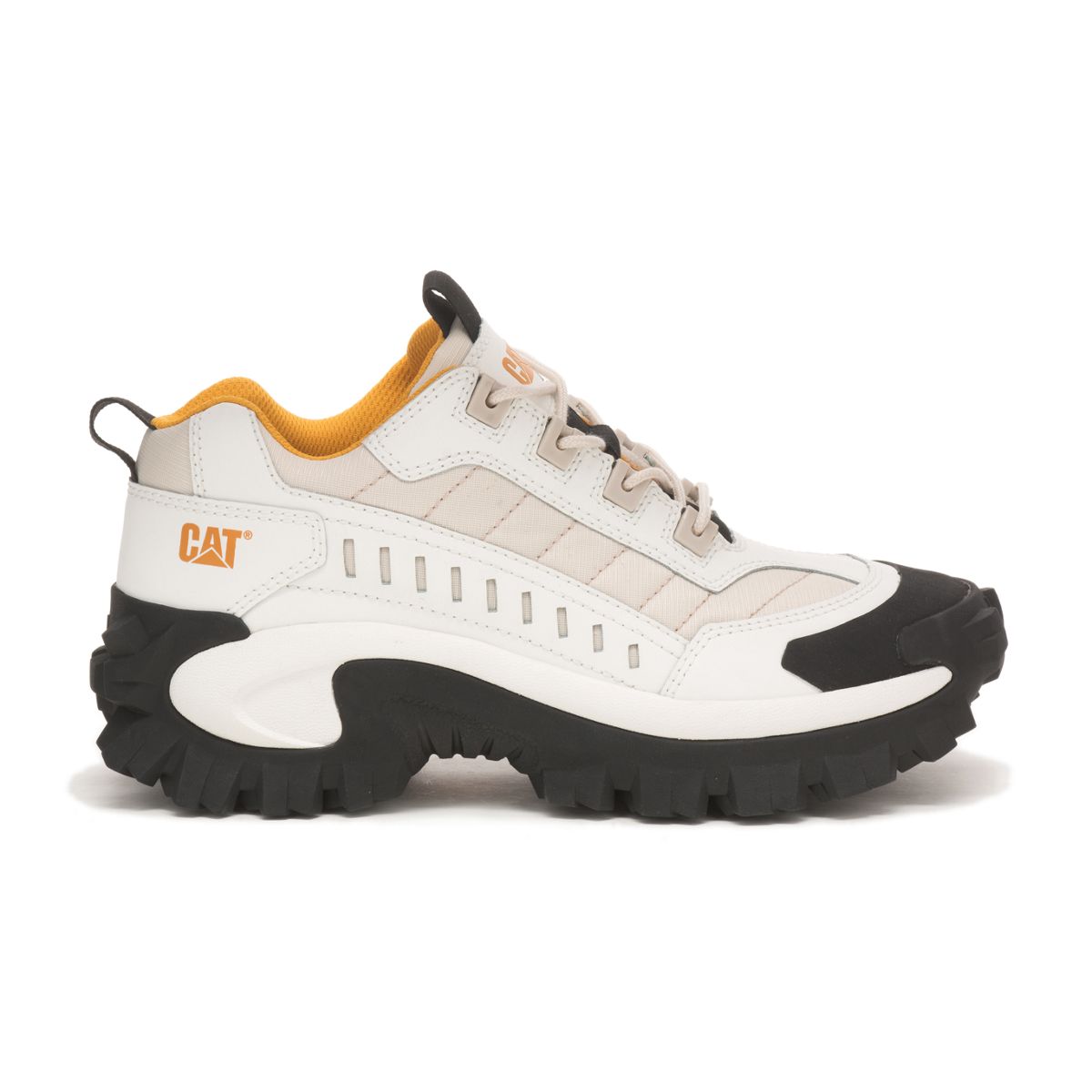 cat footwear intruder white trainers