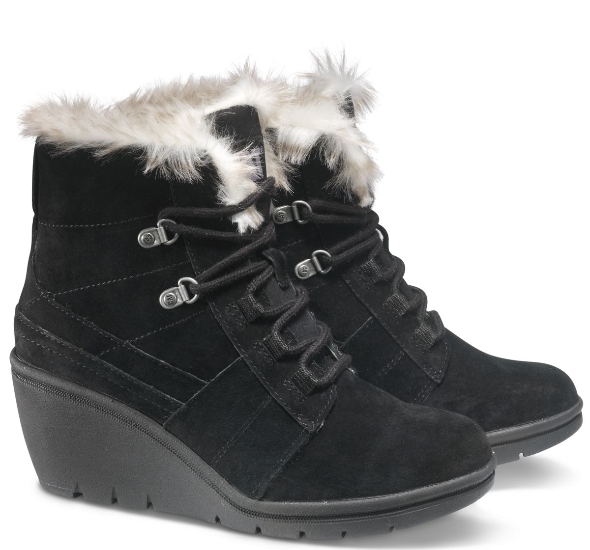 wedge fur boots