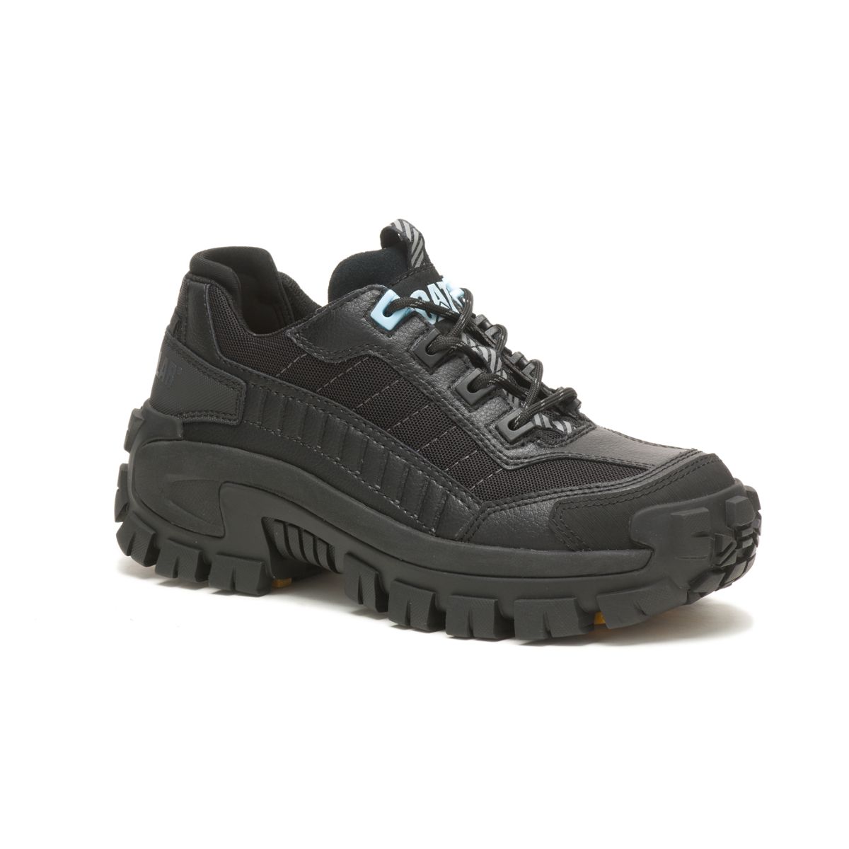 Invader Steel Toe Work Shoe, Black/Light Blue, dynamic 3