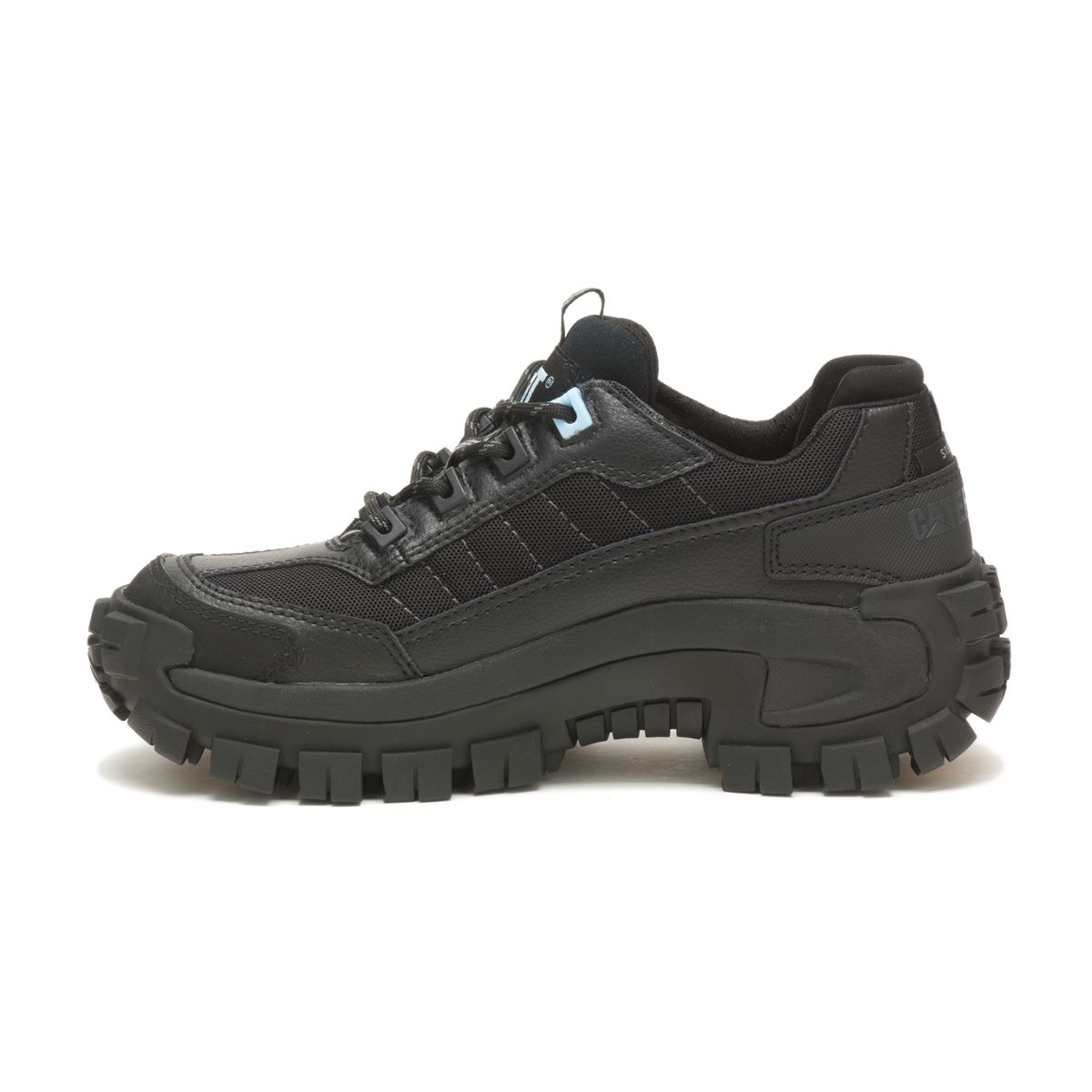 Invader Steel Toe Work Shoe, Black/Light Blue, dynamic 4