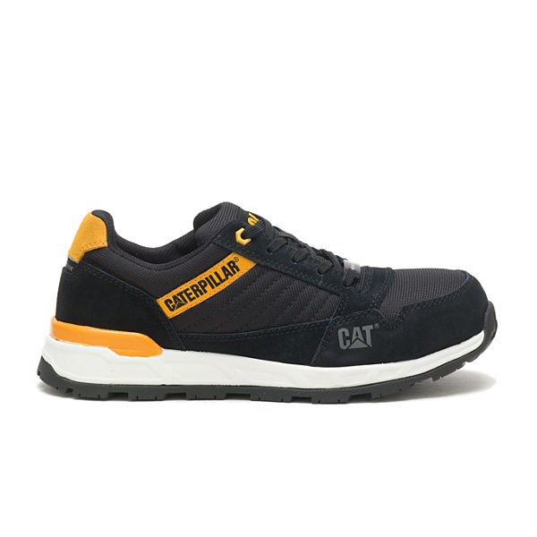 Venward Composite Toe Work Shoe, Black/Cat Yellow, dynamic