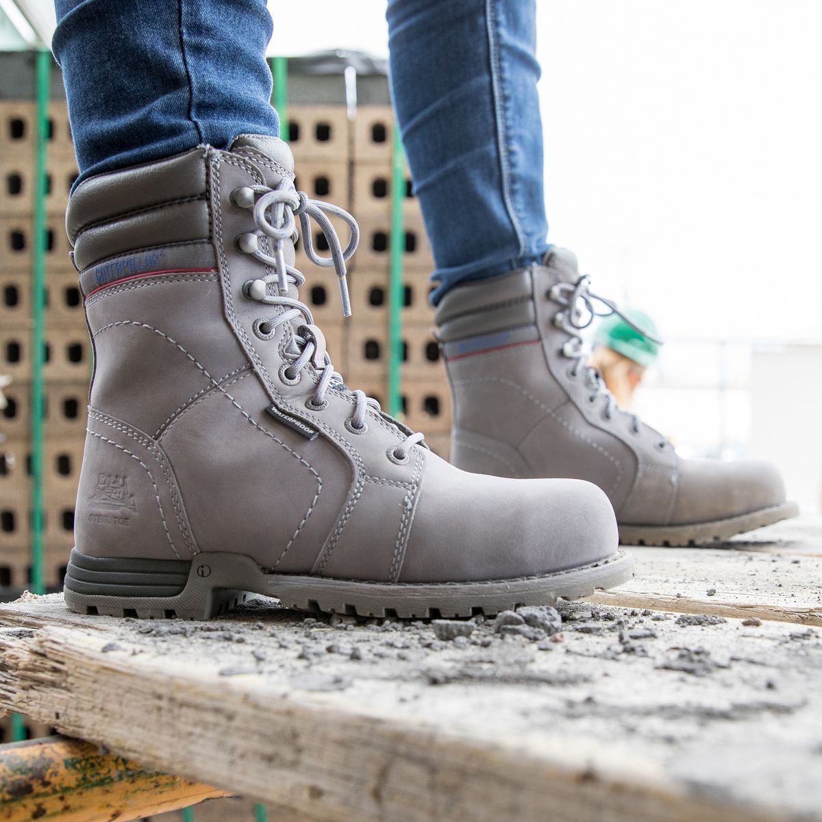 Echo Waterproof Steel Toe Work Boot, Frost Grey, dynamic 8