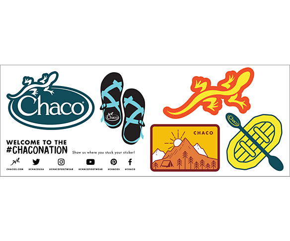 Chaco Footwear Blue/Orange Logo Sticker Decal 