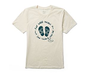 Chaco Long Time Logo Tee, Off White, dynamic