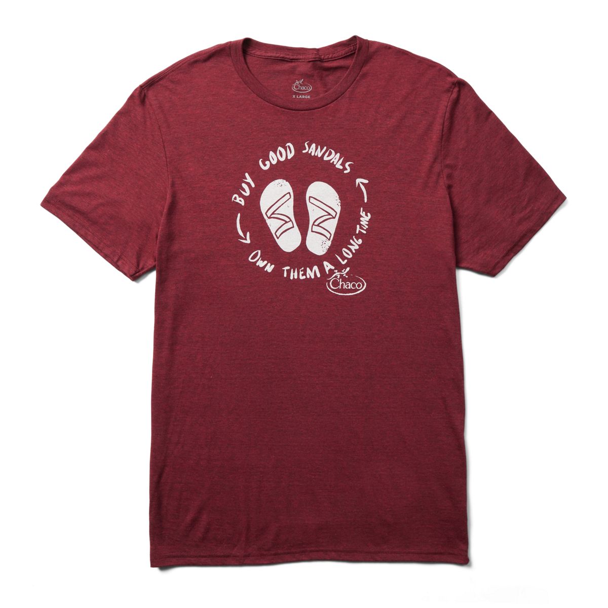 Chaco Long Time Logo Tee, Wine, dynamic 1