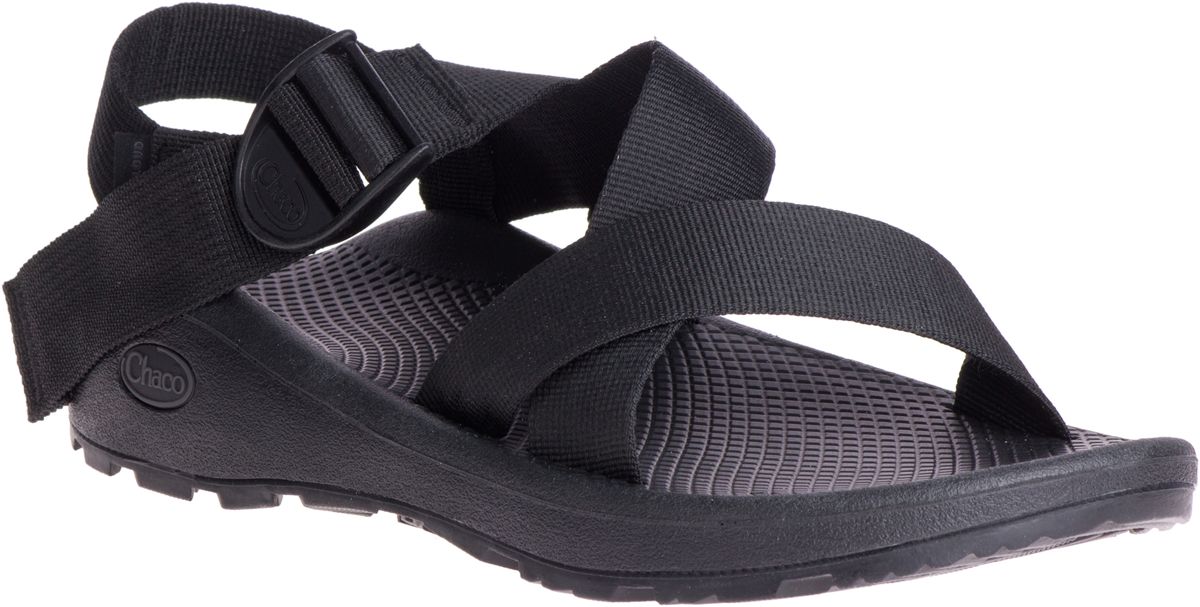 Mega Z/Cloud Wide-Strap Cushioned Sandal, Solid Black, dynamic 2