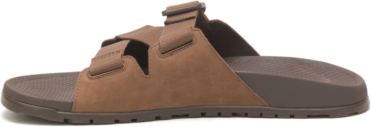 Lowdown Leather Slide, Otter, dynamic 6
