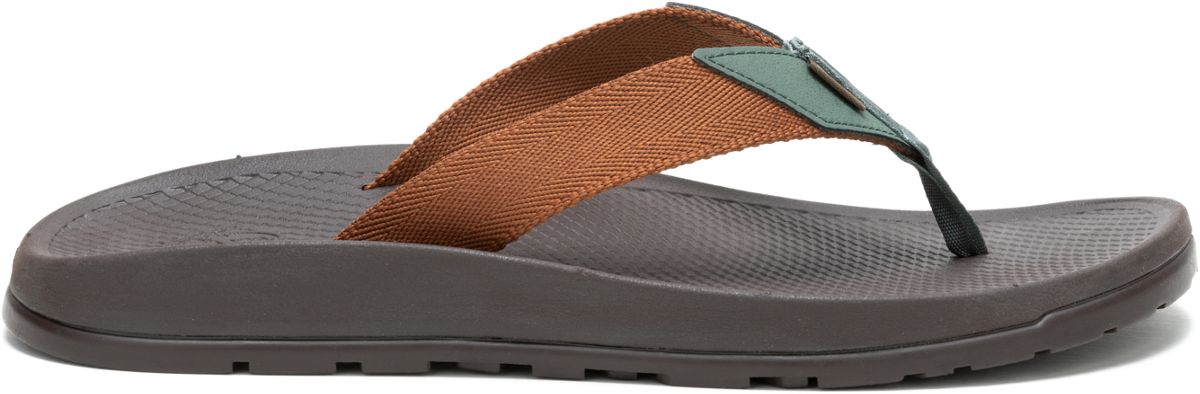 Chaco Men's Classic Leather FLIP Flop, Dark Brown, 10