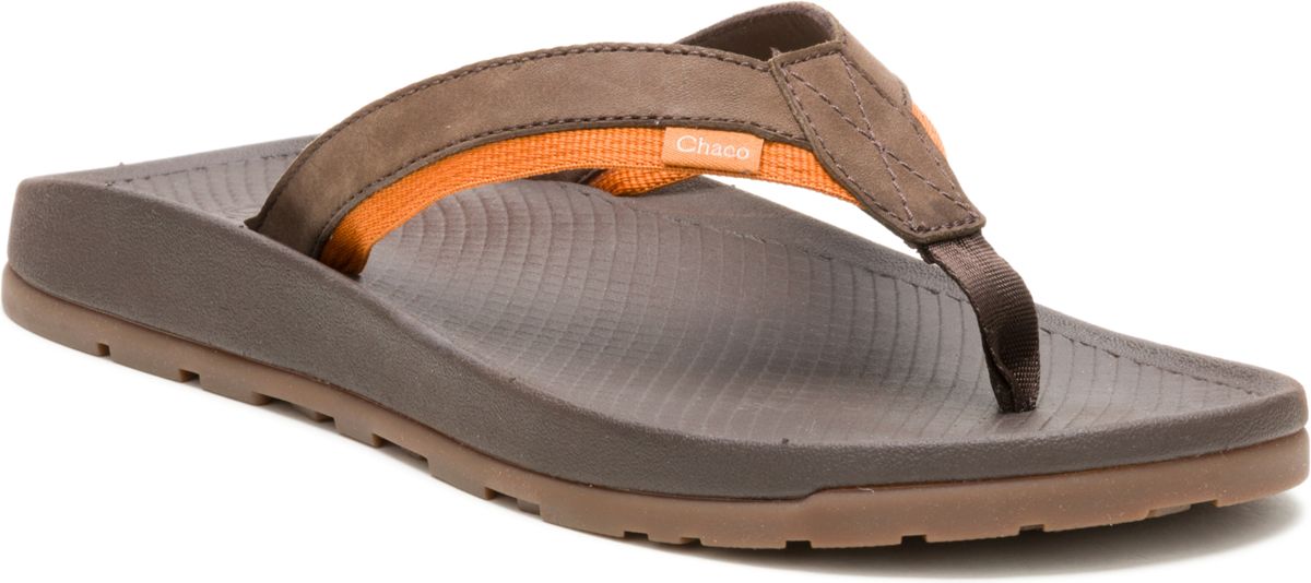 Lowdown Leather Flip Flop, Coffee, dynamic 4