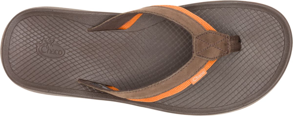 Lowdown Leather Flip Flop, Coffee, dynamic 2