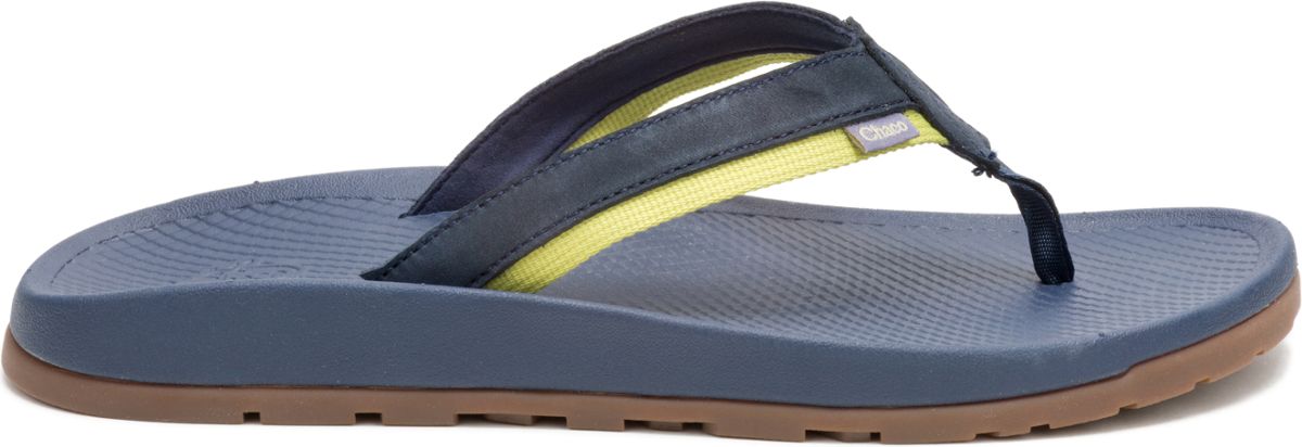 Lowdown Leather Flip Flop, Navy Night, dynamic 1